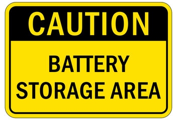Battery storage sign and labels