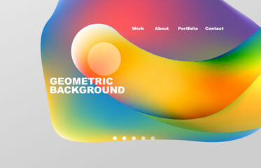 Abstract liquid background for your landing page design. Web page for website or mobile app wallpaper