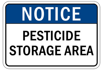 Pesticide storage sign and labels