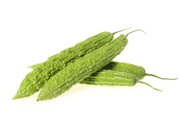 Bitter melon , Bitter gourd on white background