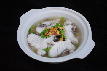 Thai Rice Clear Soup with Fish Meat