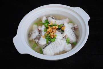 Thai Rice Clear Soup with Fish Meat