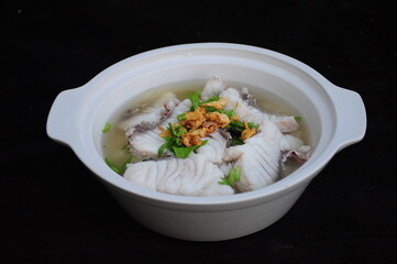 Thai Rice Clear Soup with Fish Meat