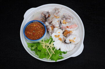 Blanched Fish with Spicy Soy Bean Sauce