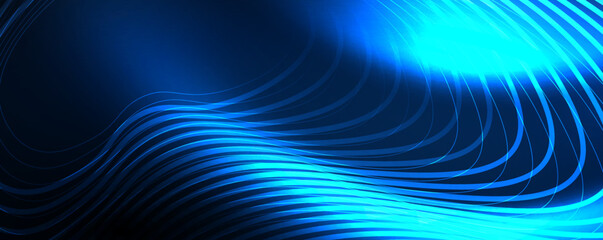 Techno neon wave lines, dynamic electric motion, speed concept. Templates for wallpaper, banner, background, landing page, wall art, invitation, prints