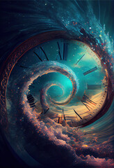 Liminal Quantum space overtakes the unstoppable flow of time.