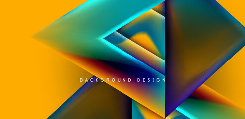 Abstract bakground with overlapping triangles and fluid gradients for covers, templates, flyers, placards, brochures, banners