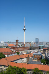 Berlin Mitte with the famous TV Tower and the town hall on a sunny day