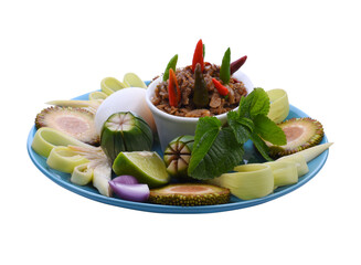 Fermented fried freshwater bream called Daging Pekasam in a plate on table. A traditional food in Malaysia. Marinade the fish in salt and covered it with rice powder for several weeks.transparent png