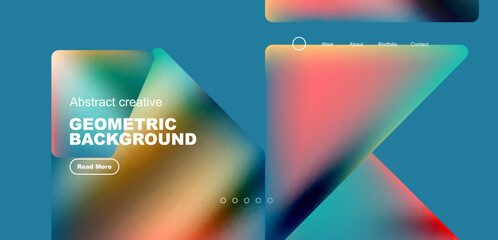 Triangles with fluid colors geometric abstract background. Techno or business concept, pattern for wallpaper, banner, background, landing page