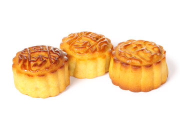 Mid-Autumn Festival moon cake on white background
