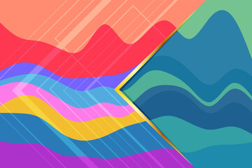 Artistic Fluid shapes composition. Abstract geometric multicolored background. Retro design elements.