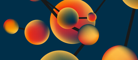 Line points connections geometric abstract background