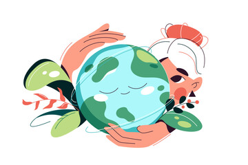 A planet resting in human hand. Save the planet