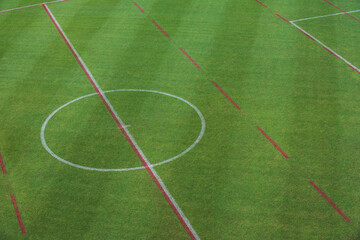 soccer field with a line