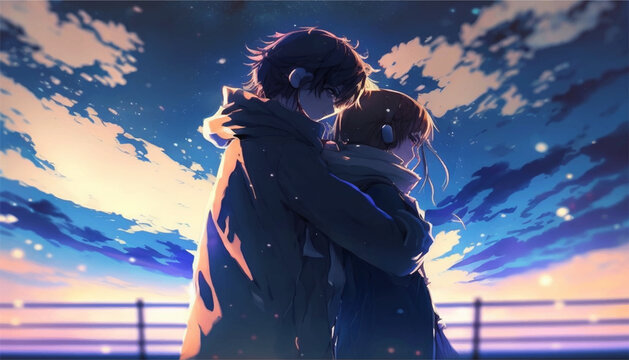 Anime Couple - Couple - Romance - Kiss Wallpaper Download