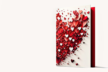 happy valentines day greeting card red heart Generative Ai