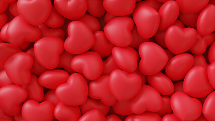 Pile of red hearts.Happy valentine day concept..