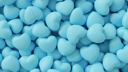 Pile of blue hearts.Happy valentine day concept..
