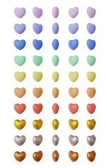 set of heart shape. Happy valentine day concept.3D render concept.