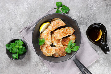 Mandu is Korean Dumpling served with Korean sweet and spicy sauce.