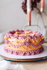 cake with candles vintage