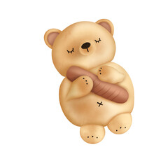 Bear bread with sausage 