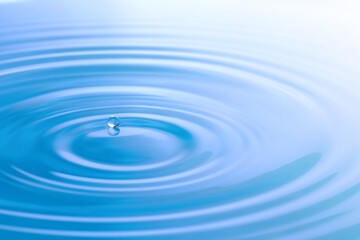 Waves of water are caused by falling droplets. 3d illustration. close-up view.