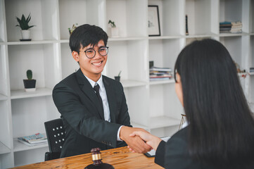 Law theme, mallet of the judge, law enforcement officers, evidence-based cases, and documents taken into account..