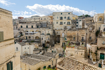 Fototapeta na wymiar View to houses in the old city of Matera