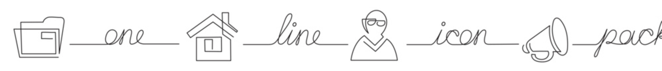 continuous line drawing vector illustration with FULLY EDITABLE STROKE of icon pack of folder person call