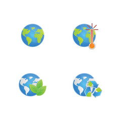 Earth icons and ecology icons vector illustrations.