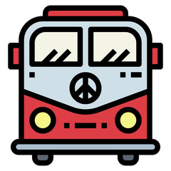 van filled outline icon style
