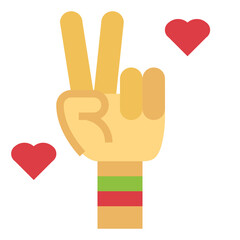 hippie peace flat icon style