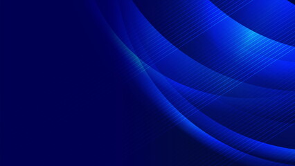 Dark blue glowing waves and lines abstract elegant design
