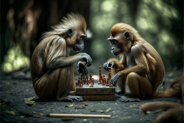 monkeys play chess