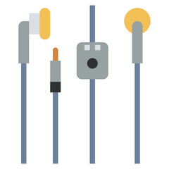 earphone flat icon style