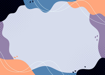 フレーム　幾何学 背景 図形　青い　波  オレンジ
