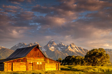 Fototapeta na wymiar Mormon Row barn in the Grand Teton National Park