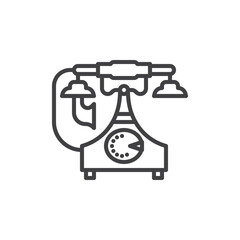 Vintage telephone line icon