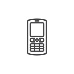 Old mobile phone line icon