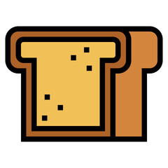 bread filled outline icon style