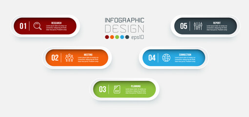 Infographic template business concept with step.