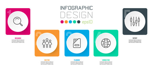 Fototapeta premium Infographic template business concept with step.