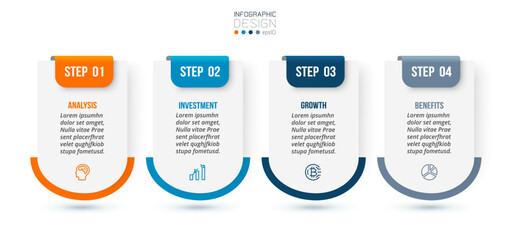Infographic template business concept with step.