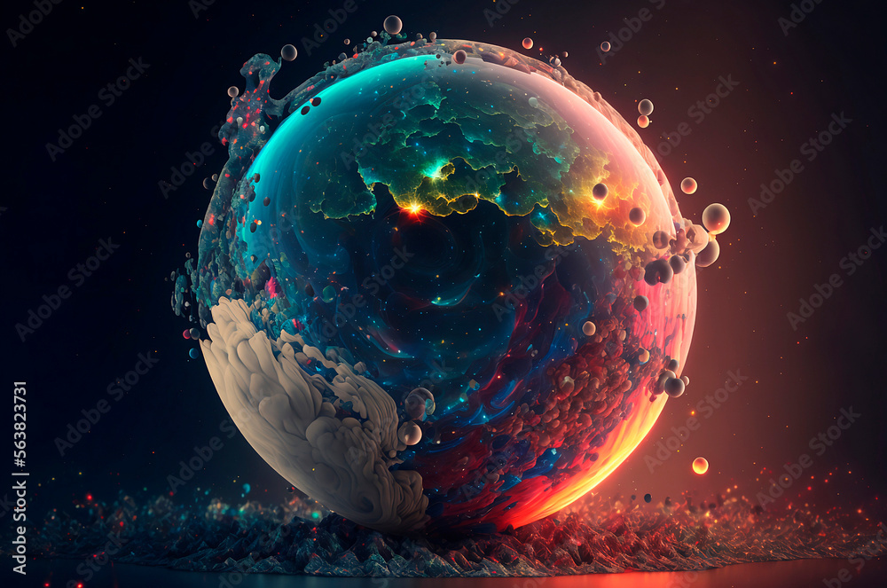 Wall mural planet earth on a dark background