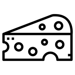 cheese line icon style