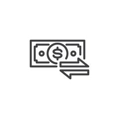 Money transfer line icon