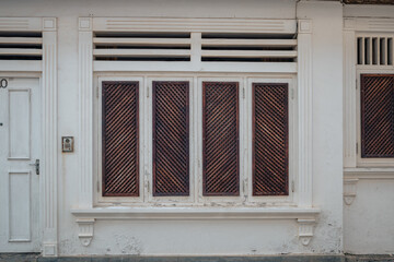 Fototapeta na wymiar Dutch colonial houses in the streets of Galle Fort, Sri Lanka