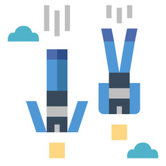 Freeflying flat icon style